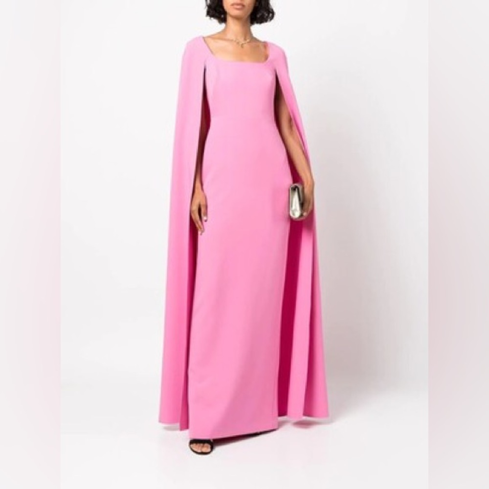 Marchesa Pink Sleeveless Square Neck Gown